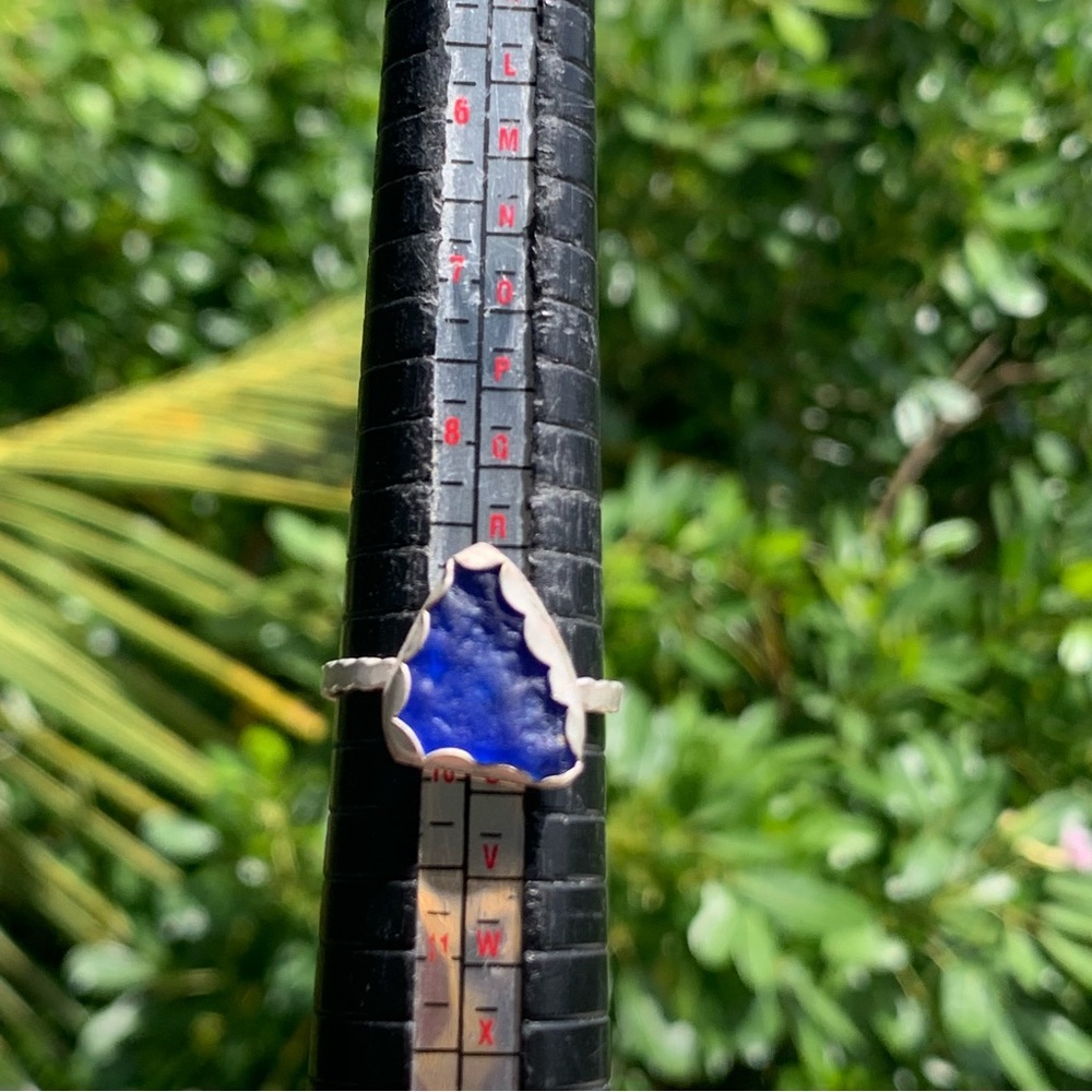Cobalt blue bonfire sea glass Sea tumbled sea glass sterling & fine silver - Picture 2 of 2